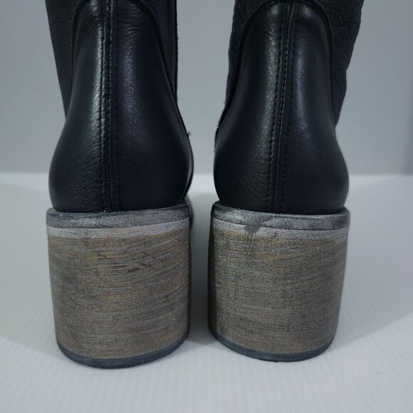 Free People Essential Slouch Boot Womens EU 36.5 Black Leather Tall Boho NEW - Picture 9 of 14
